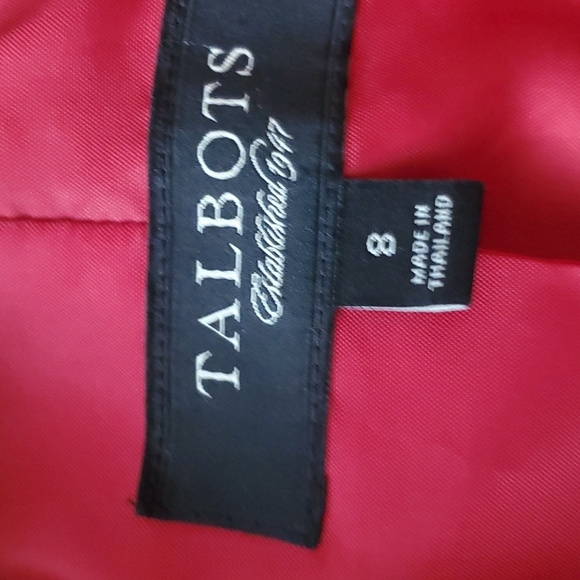 Talbots Red Tweed Two Button Wool Blazer 8 - Picture 9 of 10